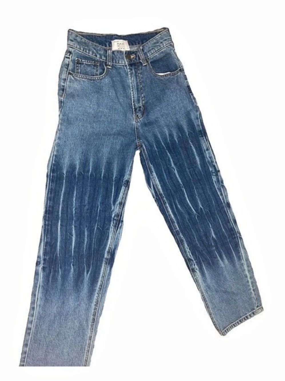 BDG Urban Outfitters High Rise Baggy Jeans Size 26 Blue Laser Bleach Stripe Wash